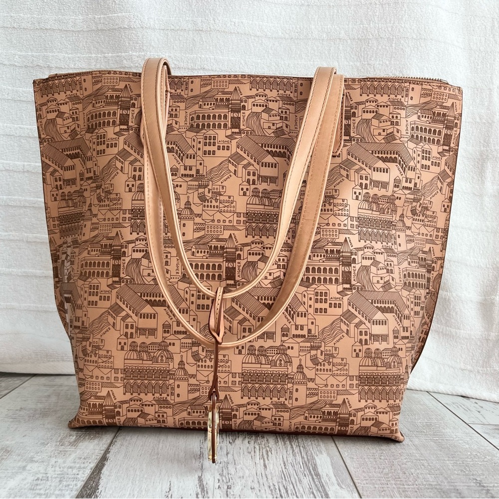 Etienne Aigner Leather Journey Cityscape Tote